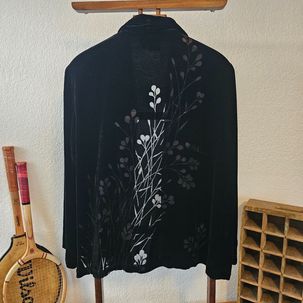 Vintage 90s David Dart Silk Blend Burnout Velvet Jacket Pink Glass Buttons M